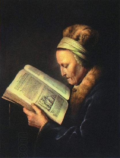 Gerrit Dou Portrait of an old woman reading China oil painting art